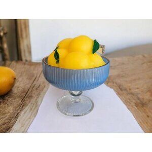 New Coastal Collection Nautical Beach Bowl Of Lemons Fruit Candle